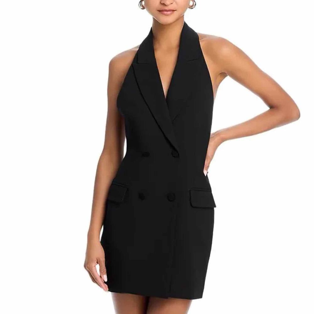 Bardot Freya Vest Contemporary Mini Dress Size Large Black